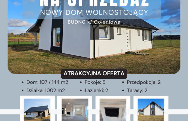 Super Oferta Nowy Dom Wolnostojący w cenie Mieszkania w Budnie k/ Goleniowa woj. zachodniopomorskie VIP OKAZJA