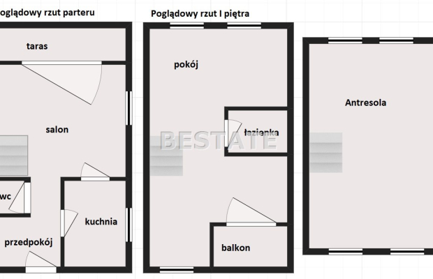 Deweloperskie, piętrowe wille z antresolą, Krzyki