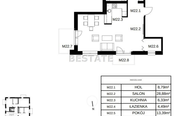 Przestronny apartament z dwoma balkonami, Bugaj