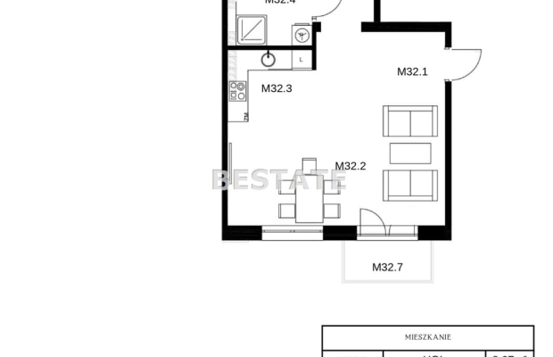 M-3 z dwoma balkonami, apartament