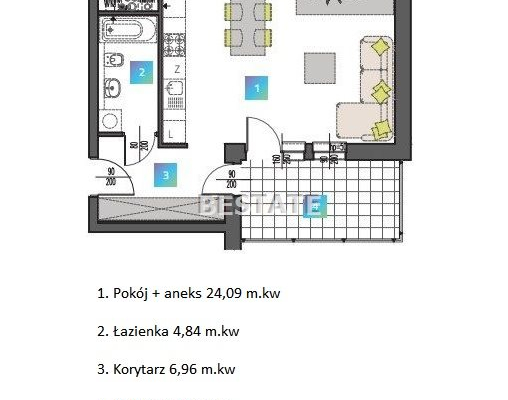 Kawalerka z dużym balkonem, miejscem postojowym