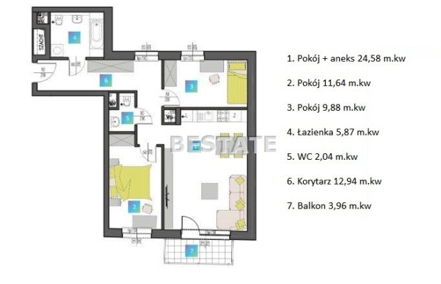 M-4 w centrum Łodzi, balkon, miejse postojowe