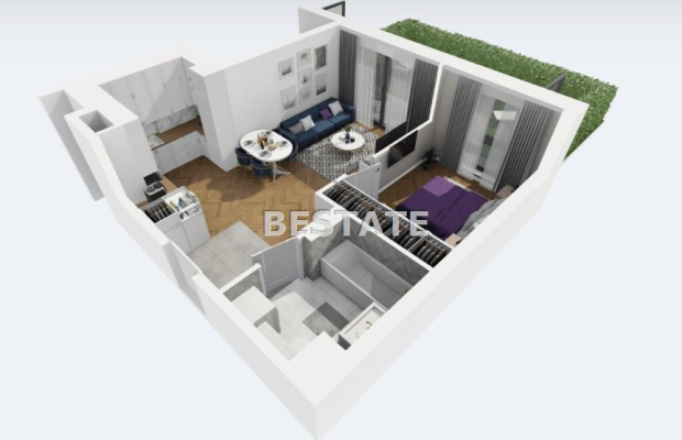 2 pokoje z tarasem i ogrodem, apartamenty Widzew