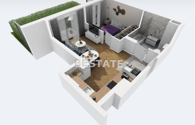 2 pokoje z tarasem i ogrodem, apartamenty Widzew