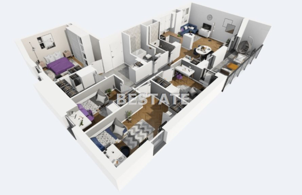 5 pokojowy apartament, loggia 9 m.kw Widzew
