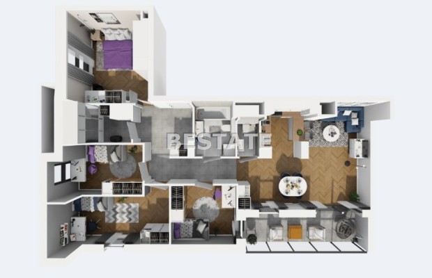 5 pokojowy apartament, loggia 9 m.kw Widzew