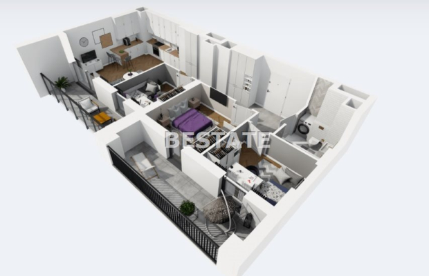Apartament, 4 pokoje, loggia + blkon, Widzew