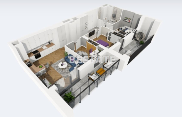 Apartament, 4 pokoje, loggia + blkon, Widzew