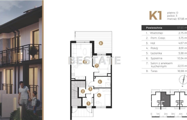 Z przyjemnością przedstawiam Państwu inwestycję w Dębicy, oferującą komfortowe i bezczynszowe apartamenty w zabudowie szeregowe