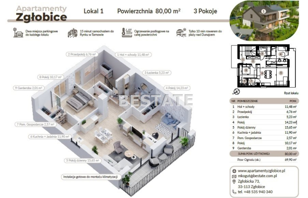 Spokój, który pokochasz  
Apartamenty Zgłobice to kameralna inwestycja w spokojnej, zielonej okolicy blisko Tarnowa. Tylko czte