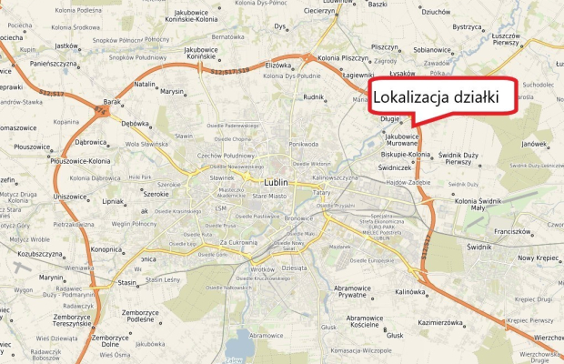 Działka, Lublin - Długie, 90 ar, budowlana/rolna