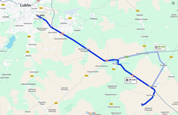 Siedlisko na wsi 35 km od Lublina.