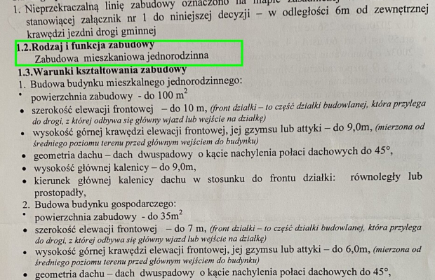 Działka budowlana (WZ) wszystkie media.