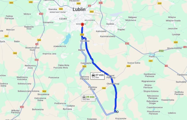 Dom/siedlisko 27 km od Lublina, media 100%.