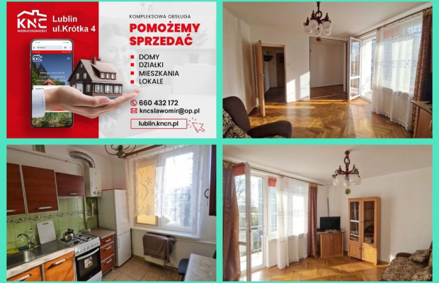1 pokojowe, 1 piętro, balkon, świetna lokalizacja.