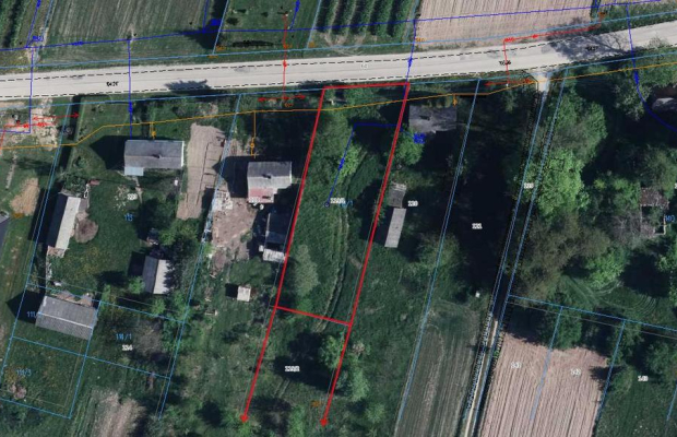 Gm. Wąwolnica - 100ar z projektem domu.
