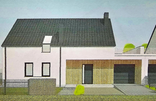 Działka z projektem na dwa domy dwulokalowe