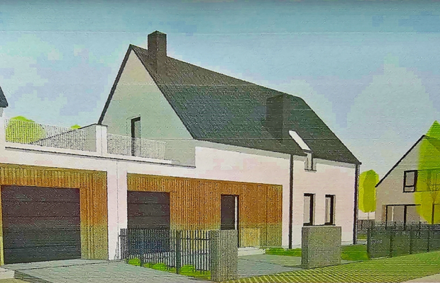 Działka z projektem na dwa domy dwulokalowe