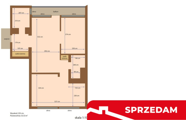 Mieszkanie 53,53 m2 w centrum Warszawy.