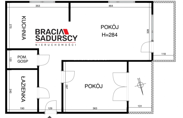 2pok 50m2 Prądnik Czerwony z 2 balkonami i garażem