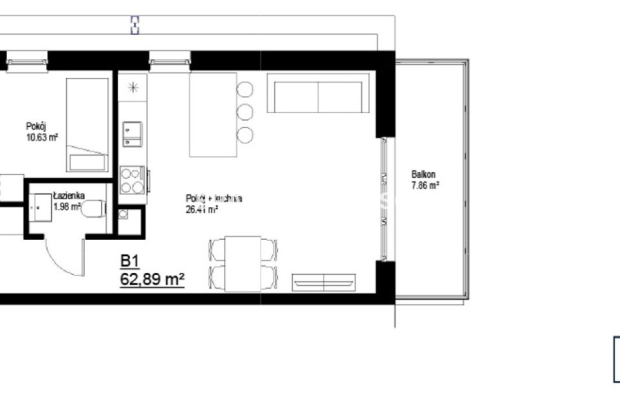 3pok. 63m2 balkon Kraków-Bieżanów 0%