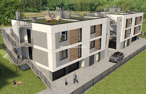 3 pok 63m2 balkon+taras Biezanów 11.400/m2
