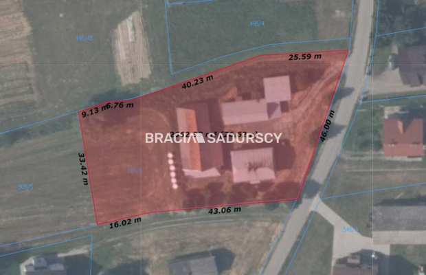 Gnojnik, Działka budowlana o pow.: 2700 m2