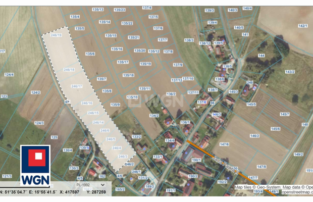 Lipin, gmina Radwanice, powiat Polkowicki, działki, 16380 m2, sprzedam, 1 326 780 zł, 81zł/m2.  
  
Na sprzedaż grunt położony 