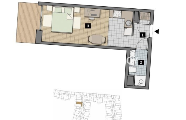 Dostępne mieszkania od 25m2 do 63m2. 