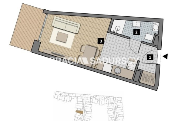 Dostępne mieszkania od 25m2 do 63m2. 