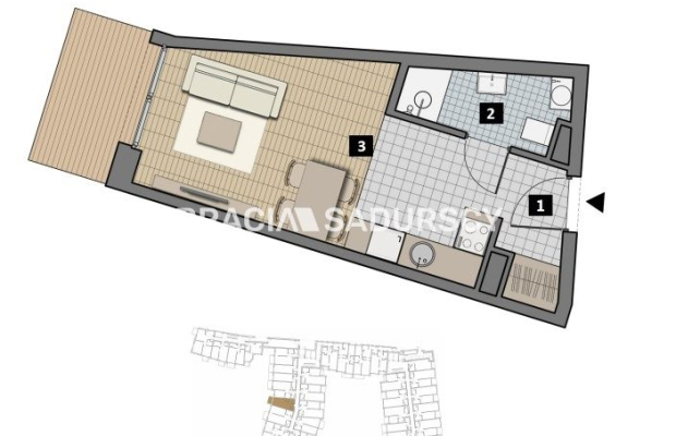 Dostępne mieszkania od 25m2 do 63m2. 