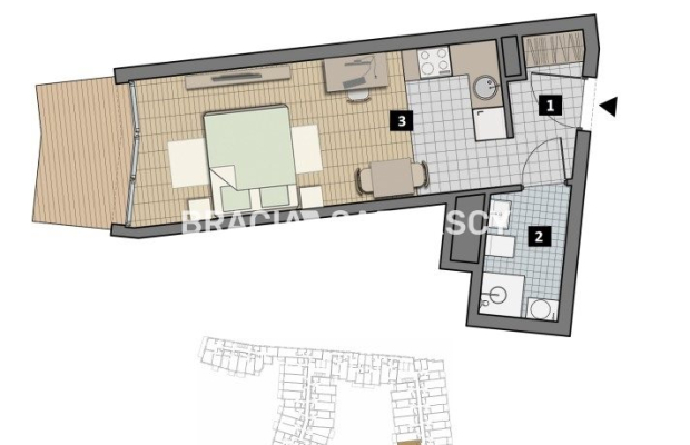 Dostępne mieszkania od 25m2 do 63m2. 
