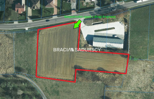 Działka budowlana w Jaśkowicach k/Skawiny gm. Skawina, powiat krakowski. Działka o powierzchni 6200 m2 i wymiarach części główn