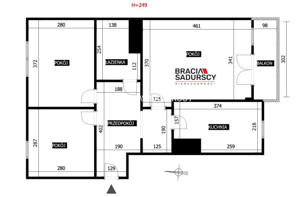 3-pok(oddzielne)z balkonem i widokiem na Wawel