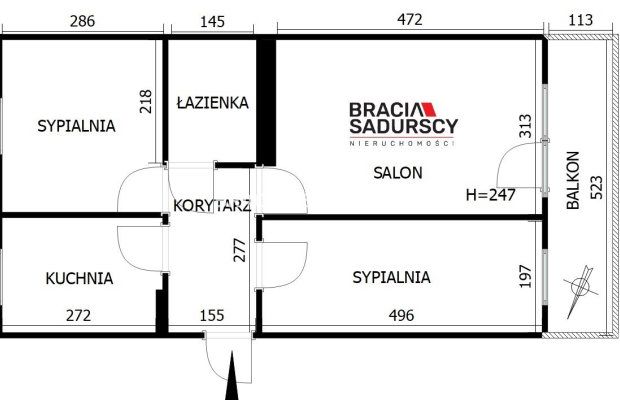 3 pokojowe 46m2, Rusznikarska-Krowodrza 