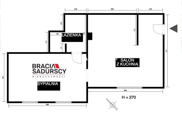 Bonowice, 2 pokoje mieszkanie lub gabinet 