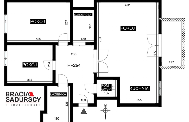 Osiedle Złocień. 3 pokojowe mieszkanie - 62,49 m 2 .  

 Dwustronne, funkcjonalne, rozkładowe mieszkanie, z balkonem na 1 piętr
