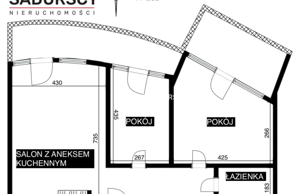 3 pok. oddzielne sypialnie, 2 balkony + duży salon