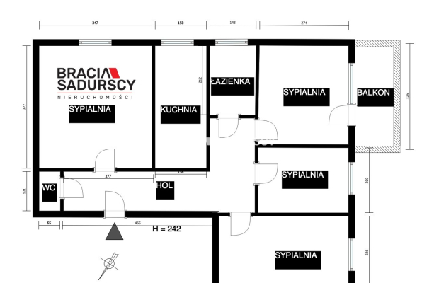 62 m², 4 pokoje, balkon, cisza i zieleń przy lesie