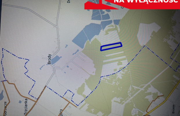 Działka leśna 3,90 ha w Brodach  gm. Pierzchnica.