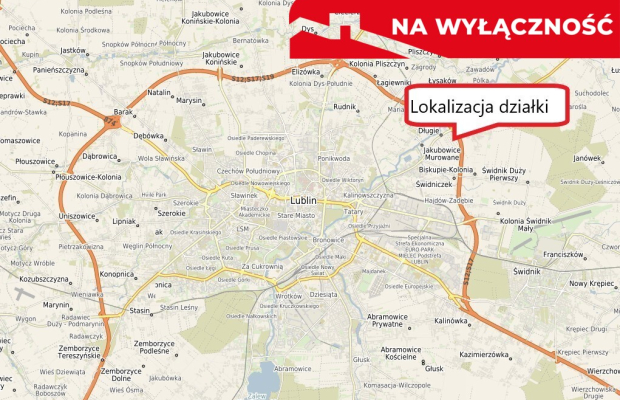 Działka 0,82ha U/MN Wólka gm. Długie pod Lublinem.