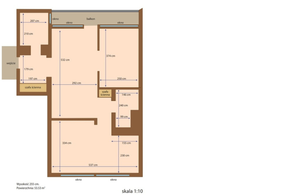 Mieszkanie 53,53 m2 w centrum Warszawy.