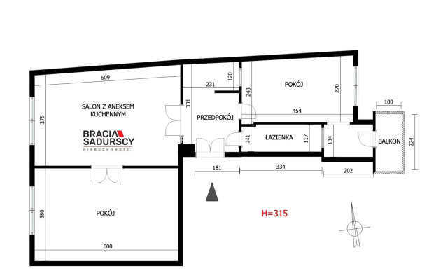 apartament 3 pok ul. J. Lea, Krowodrza