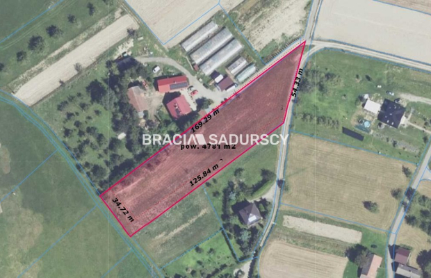 DZIAŁKA BUDOWLANA SZYK 47 A PŁASKA WIDOKOWA UZBRO.