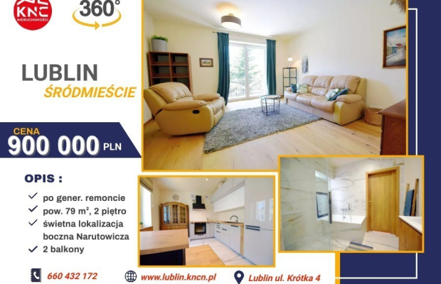 Prestiżowe mieszkanie, wyskoki standard, 2 balkony.