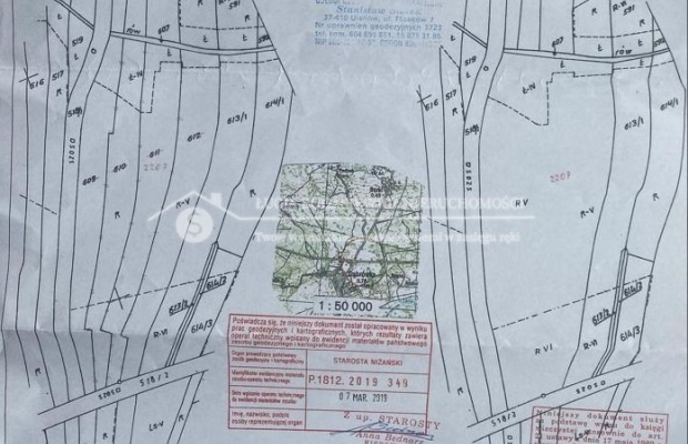 Na sprzedaż działka budowlana o pow. 41 064  m2. W dobrej lokalizacji drogi powiatowej prowadzącej na Nisko, Stalową Wolę.  

 