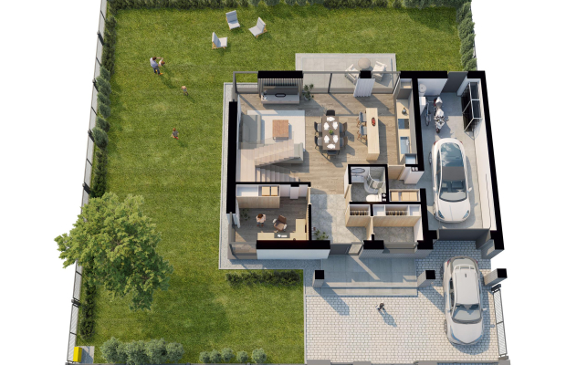 Wawer Las dom z dużym salonem 44m2