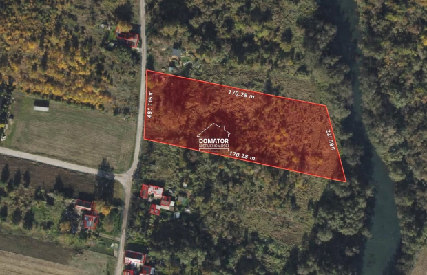 Działka budowlana 7600 m² nad rzeką Brdą.