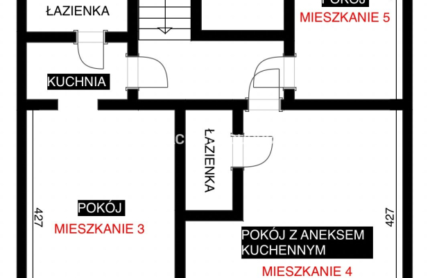 Dom inwestycyjny – 5 mieszkań, 2 lokale, paczkomat