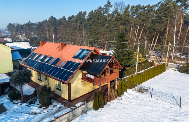 Dwa domy w otoczeniu Puszczy Niepołomickiej.